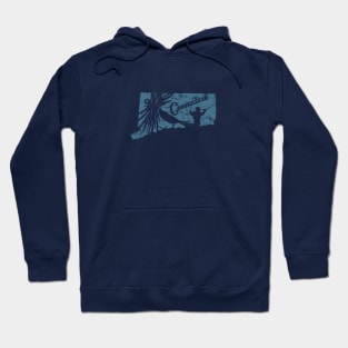 Connecticut Distressed Fly Fishing State Map Hoodie